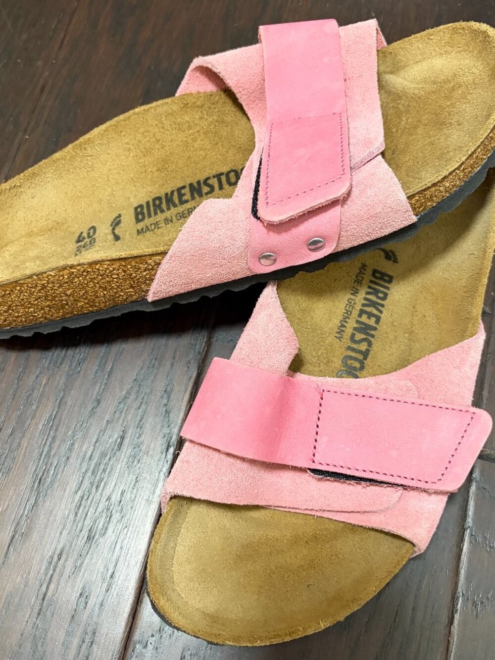 Birkenstock Oita Suede and Nubuck Leather Sandals Candy Pink EU 40 US W9 M7